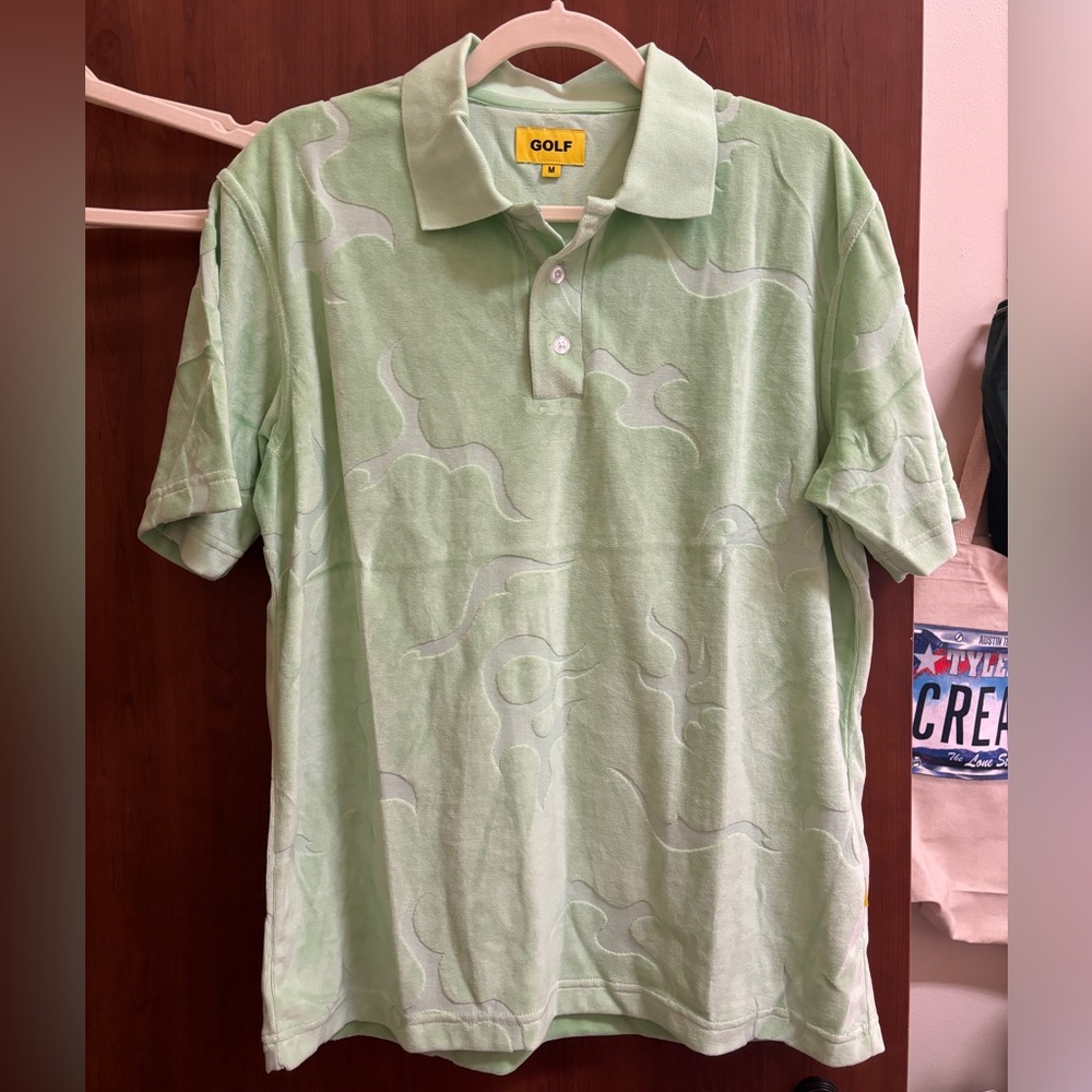 Tyler the Creators Brand Golf Wang Polo Flame Top in the color Mint
